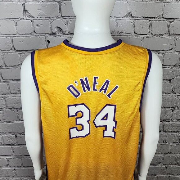Champion LA Lakers Mens Size XL 18/20 Shaquille ONeal 34 Authentic Jersey - Picture 8 of 11